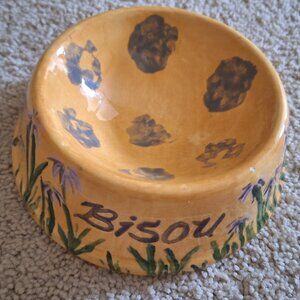 One of a kind custom made Kitty bowl complete with a name I cannot change.